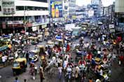 Rikshaws traffic jam. Dhaka. Bangladesh.