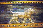 Decoration at Ischtar Gate from Mesopotania area. Pergamon museum, Berlin. Germany.