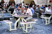Tea house at Si-o-Seh bridge. Esfahan. Iran.