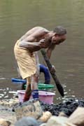 The salt is retrieving from the lake without any mechanization. Salt Lake, El Sod. South,  Ethiopia.