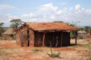 Houses with soil and grass on the roof around Jinka. Perfect for hot days. South,  Ethiopia.