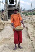Worker at diamond mining field in Cempaka. Indonesia.