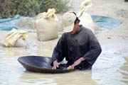 Worker at diamond mining field in Cempaka. Kalimantan,  Indonesia.