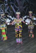 Traditional dayak dance. Long Ampung village. Indonesia.