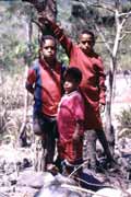 Papua children from Wamerek village. South part of Baliem Valley. Papua,  Indonesia.