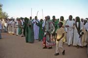 Whirling dervishes are coming. Their color is green. Hamed-an Nil Mosque, Khartoum (Omdurman). Sudan.