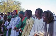 Whirling dervishes are coming. Their color is green. Hamed-an Nil Mosque, Khartoum (Omdurman). Sudan.