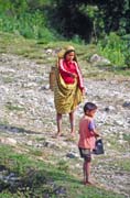 Coming back from fields. Tana Toraja area. Sulawesi,  Indonesia.
