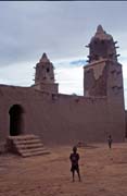 Muddy mosque built at sahel architecture style. Bor village. Mali.