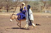 Tuaregs are leaving cattle market at Djbok village. Mali.