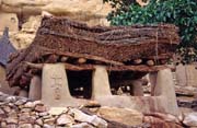 Togu-na, a traditional meeting place for village elders, Ireli village, Dogon country. Mali.
