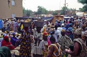 Noon - traditional Monday market is full of people, Djenn city. Mali.