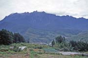 View to the massif of Mt. Kinabalu. Sabah,  Malaysia.