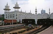 Railway station at Kuala Lumpur city. Is is built at islamic architecture style. Malaysia.