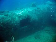 Diving around Togian islands, Kadidiri, plane wreck B24 from the 2nd World War sunken on Mai 3rd, 1945. Indonesia.