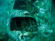 Diving around Togian islands, Kadidiri, plane wreck B24 from the 2nd World War sunken on Mai 3rd, 1945. Sulawesi,  Indonesia.