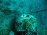 Diving around Togian islands, Kadidiri, plane wreck B24 from the 2nd World War sunken on Mai 3rd, 1945. Sulawesi,  Indonesia.