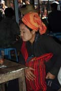 Woman from Pa-O tribe at Inle Lake market. Myanmar (Burma).