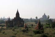The Temples of Bagan cover an area of 16 square miles. The majority of its buildings were built in the 1000s to 1200s, during the time Bagan was the capital of the First Burmese Empire. Myanmar (Burma).