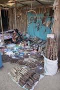 Shop with traditional medicine, Old Bagan market. Myanmar (Burma).