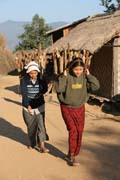 On the street at Mindat village, Chin State. Myanmar (Burma).