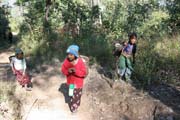 Children on the way between villages. Chin State. Myanmar (Burma).