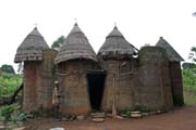 Traditional house of Somba ethnic called tata somba. They look like small fortified castles. Boukoumb area. Benin.