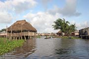 Ganvi - town at Lake Nokou. There is only one way how to reach it - using a boat. Benin.