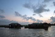 Sunset over Ganvi town and Lake Nokou. Benin.