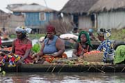Morning floating market at Ganvi town. Benin.