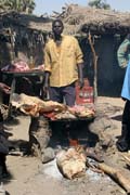 Street restaurant. Village market at Kujapa. Mandara Mountains area. Cameroon.