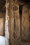 Paintings inside King palace at N'Gaoundr town (Lamidat de N'Gaoundr). Cameroon.