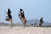 Camel race at traditional tuareg wedding party. Air Mountain area. Niger.