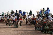 Tuaregs wait for coming  to Cure Sale (Salt cure) festival. Town In-Gall. Niger.