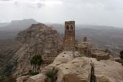 Fortress Husn Thilla is rising upon the Thilla village. Yemen.