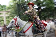 Tsurugaoka Hachiman-gu Shrine Reitaisai (Annual Festival). Today is held Yabusame - traditional japanese horseback archery. Kamakura town. Japan.