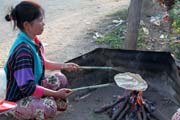 Pancake cooking, Kengtung town. Myanmar (Burma).