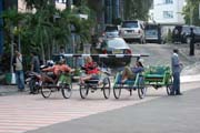 Rickshaw (becak) at Surabaya. Java,  Indonesia.
