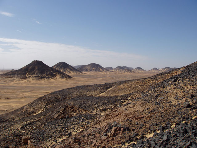 Black Sahara desert. Egypt.
