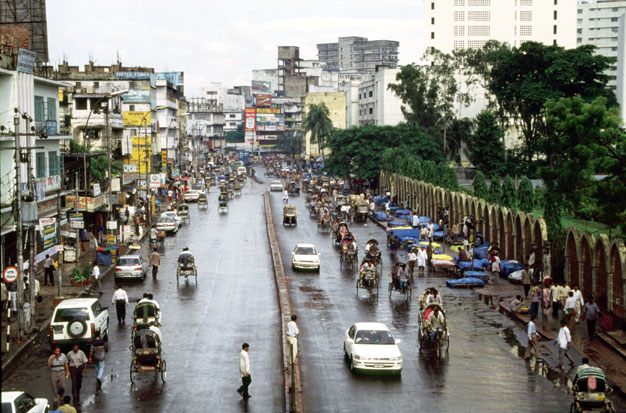 Main street at Dhaka capitol Bangladesh.