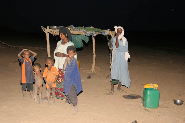 Evening at campement of nomad Tuareg. Sahara desert. Niger.