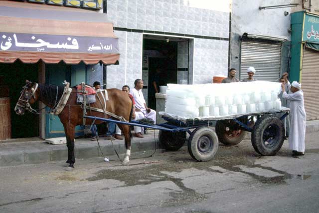 Ice transport. Luxor. Egypt.