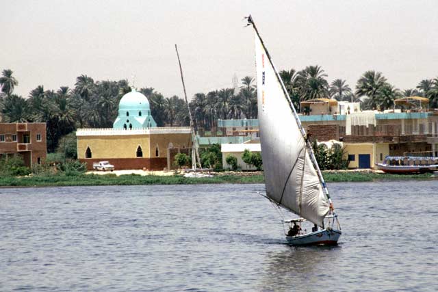 Felluca on the Nil river in Luxor. Egypt.