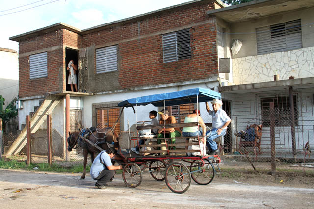 Transportation to morning market, Camaguey. Cuba.