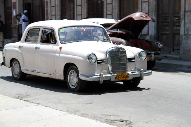 Old Mercedes-Benz car, Central Havana (Centro Habana). Cuba.
