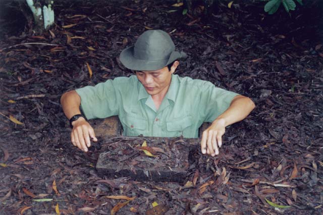 Cu Chi tunnels. This place was hiding-place for soldiers of north Vietnam during vietnam war. Vietnam.